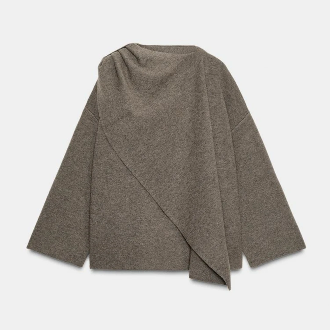 Autumn Winter Women's Knitted Sweater Coat Short Style Scarf Asymmetric Design Loose Fit Color Overhead Fashion
Autumn Winter Women's Knitted Sweater Coat Short Style Scarf Asymmetric Design Loose Fit Color Overhead Fashion