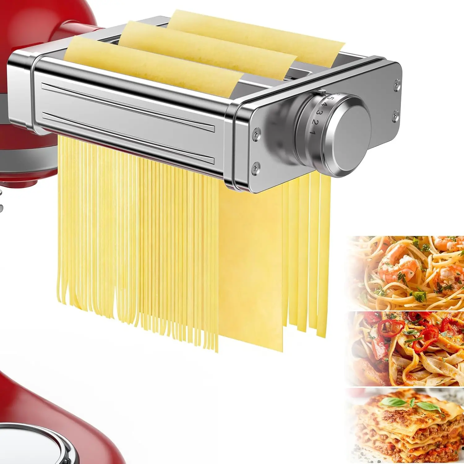 All Stainless Steel 3-in-1 Pasta Maker Attachment for KitchenAid Stand Mixers, Pasta Roller, Spaghetti & Fettuccine Cutter
All Stainless Steel 3-in-1 Pasta Maker Attachment for KitchenAid Stand Mixers, Pasta Roller, Spaghetti & Fettuccine Cutter