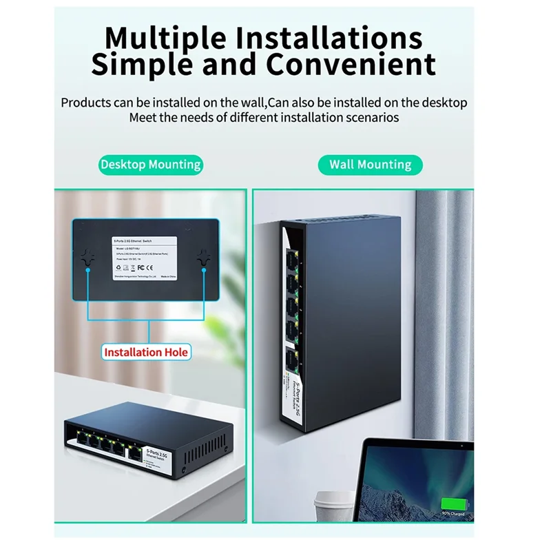 B92B-2.5Gbe Ethernet-коммутатор 5-портовый сетевой коммутатор 2,5G безвентиляторный небольшой домашний лабораторный коммутатор Неуправляемый Plug and Play Американская вилка Durab
B92B-2.5Gbe Ethernet-коммутатор 5-портовый сетевой коммутатор 2,5G безвентиляторный небольшой домашний лабораторный коммутатор Неуправляемый Plug and Play Американская вилка Durab