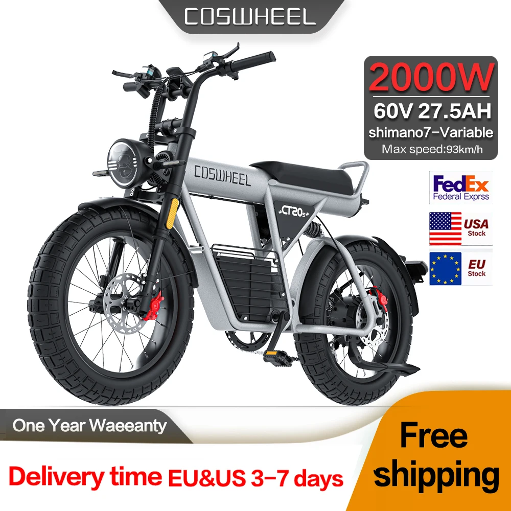 EU Stock CT20S Electric Bike 20 Inch Fat Tire 2000W Electric Bicycle Adult 20 inch Urban Commuter Bicycle Adult Electric Bicycle
EU Stock CT20S Electric Bike 20 Inch Fat Tire 2000W Electric Bicycle Adult 20 inch Urban Commuter Bicycle Adult Electric Bicycle