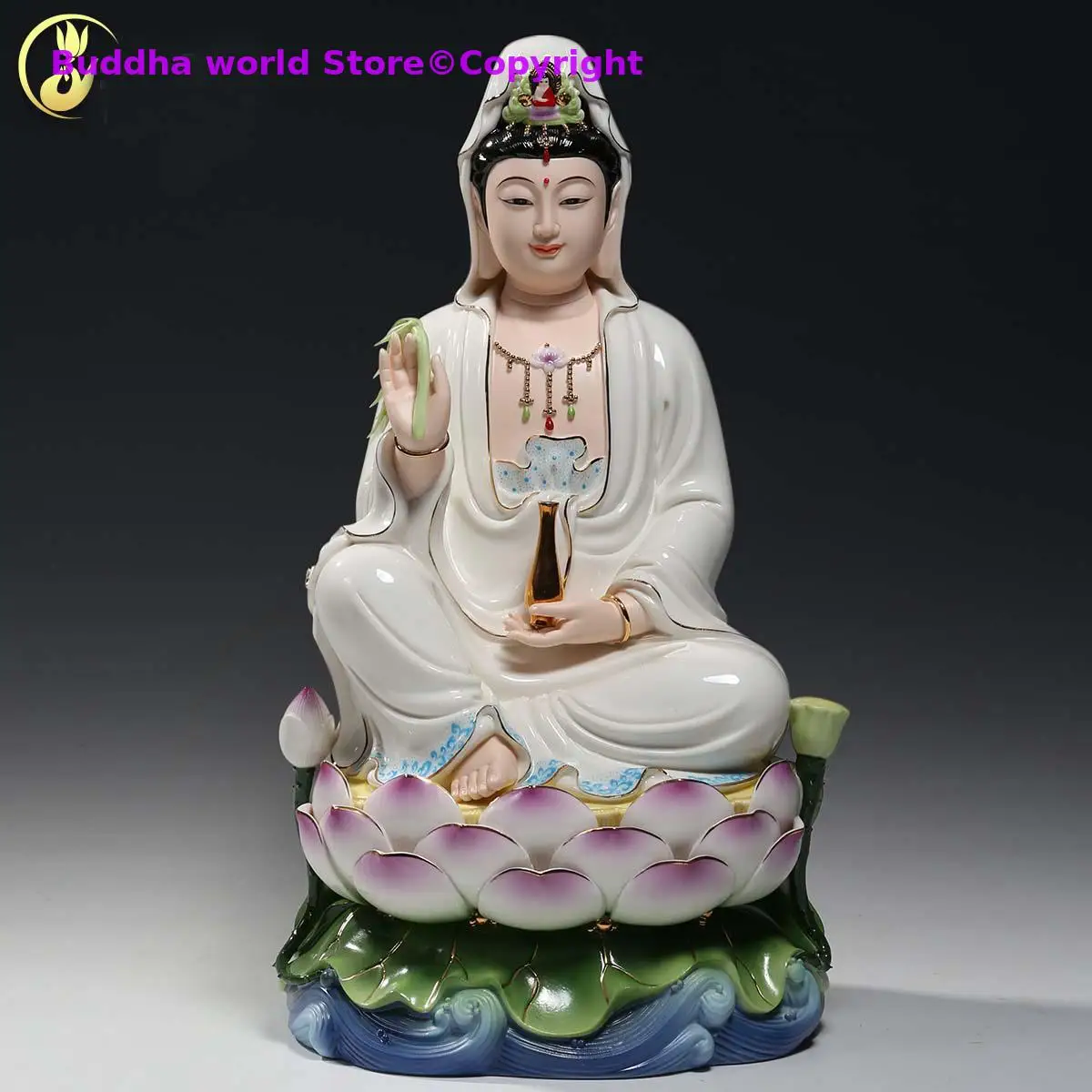 5A+ HOME SHOP high grade Buddha statue Guan yin PU SA Avalokiteshvara Buddha COLOR Ceramic statue bless safe health good luck
5A+ HOME SHOP high grade Buddha statue Guan yin PU SA Avalokiteshvara Buddha COLOR Ceramic statue bless safe health good luck