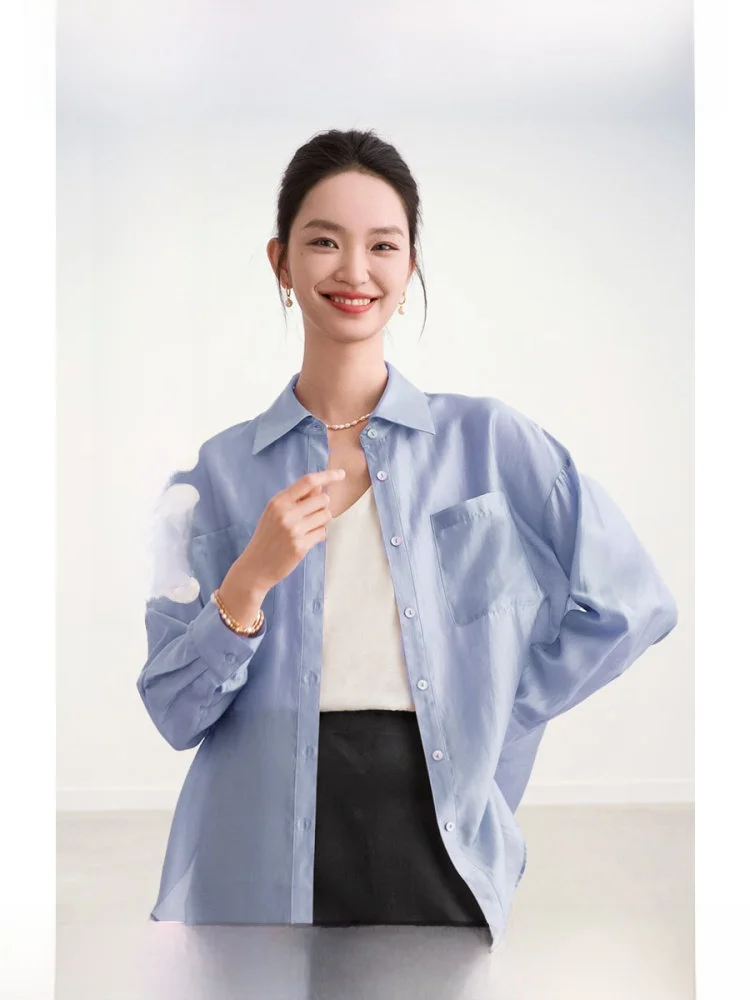 ROCO Summer New Lightweight Loose Fit Silk Shirt Thin Airy Style Sun Protection Top Women's Business Casual Neck Long Sl...
ROCO Summer New Lightweight Loose Fit Silk Shirt Thin Airy Style Sun Protection Top Women's Business Casual Neck Long Sl...