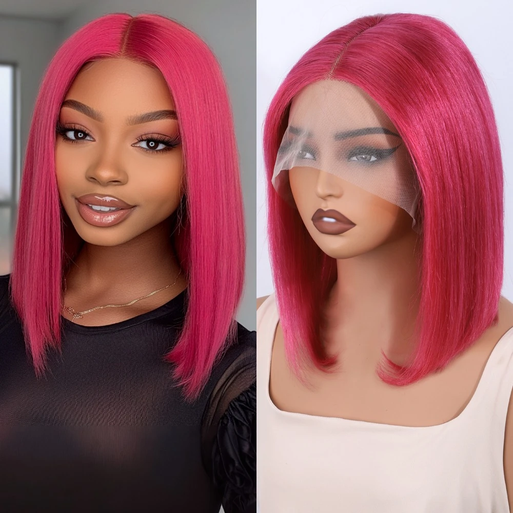Hot Pink Bob Hair QVR Lace Front Wig Light Pink Short Straight Bob Human Hair Wig For Women 180 Density Remy qvr Party Wig
Hot Pink Bob Hair QVR Lace Front Wig Light Pink Short Straight Bob Human Hair Wig For Women 180 Density Remy qvr Party Wig
