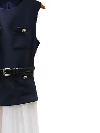 Spring/Summer Women O-Neck Sleeveless Spliced Contrast Pleated Solid Maxi Dress High Waist Pocket Belt A-line Pinafore Dress
Spring/Summer Women O-Neck Sleeveless Spliced Contrast Pleated Solid Maxi Dress High Waist Pocket Belt A-line Pinafore Dress
