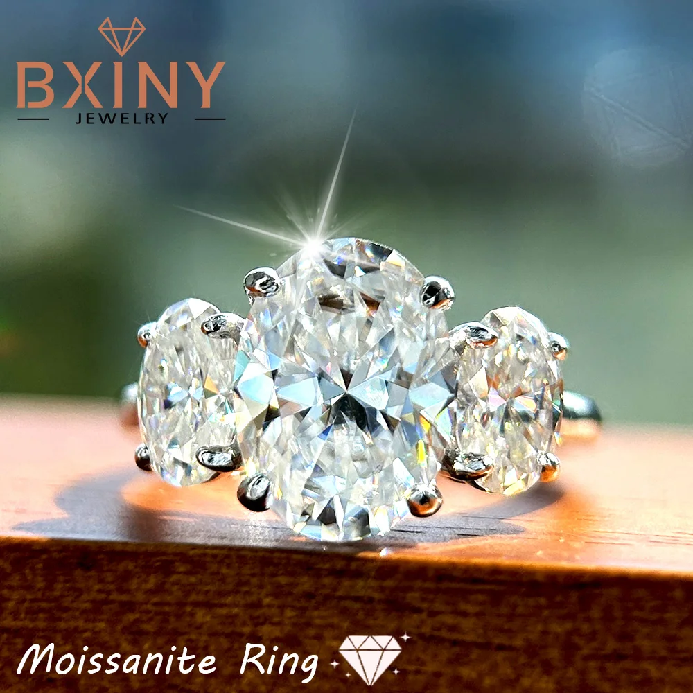 BXINY 3-Stone Oval Cut Moissanite Rings 925 Sterling Silver Certified Diamond For Women Wedding Band Fine Jewelry Gifts With GRA
BXINY 3-Stone Oval Cut Moissanite Rings 925 Sterling Silver Certified Diamond For Women Wedding Band Fine Jewelry Gifts With GRA