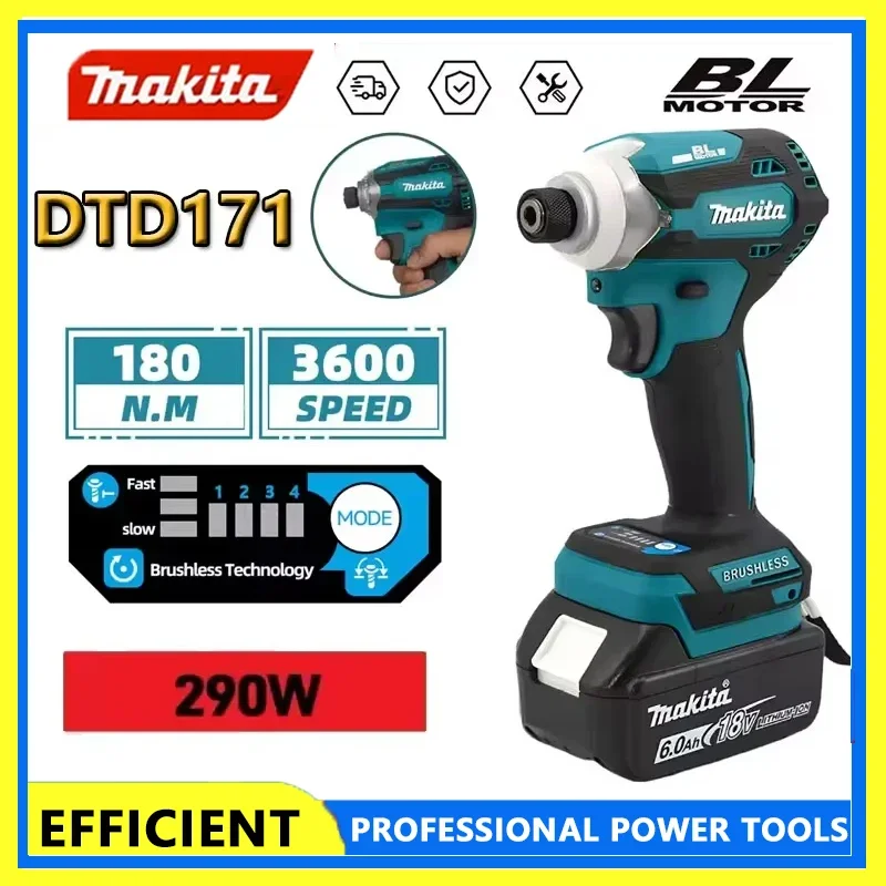 Makita DTD171 Brushless Impact Driver Rechargeable Screwdriver Drills Cordless Power Tools 18V BL Motor Bare Tool Unit Tools
Makita DTD171 Brushless Impact Driver Rechargeable Screwdriver Drills Cordless Power Tools 18V BL Motor Bare Tool Unit Tools