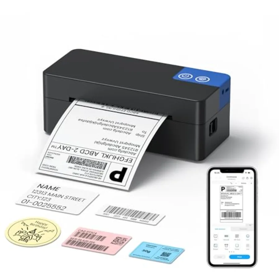 Bluetooth Thermal Shipping Label Printer 4x6 Portable Thermal Printer Compatible with iPhone Android Windows and Mac Works with
Bluetooth Thermal Shipping Label Printer 4x6 Portable Thermal Printer Compatible with iPhone Android Windows and Mac Works with