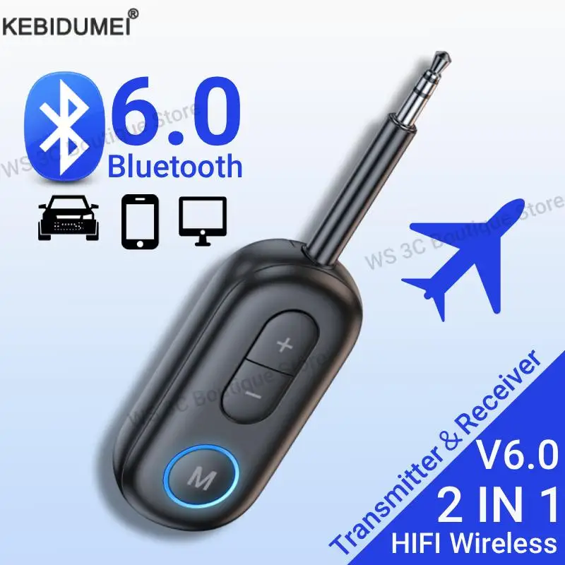 2 in 1 Bluetooth 5.3 Transmitter Receiver 3.5MM AUX Hifi Stereo Music Wireless Audio Adapter With Mic For Car Airplane TV PC
2 in 1 Bluetooth 5.3 Transmitter Receiver 3.5MM AUX Hifi Stereo Music Wireless Audio Adapter With Mic For Car Airplane TV PC