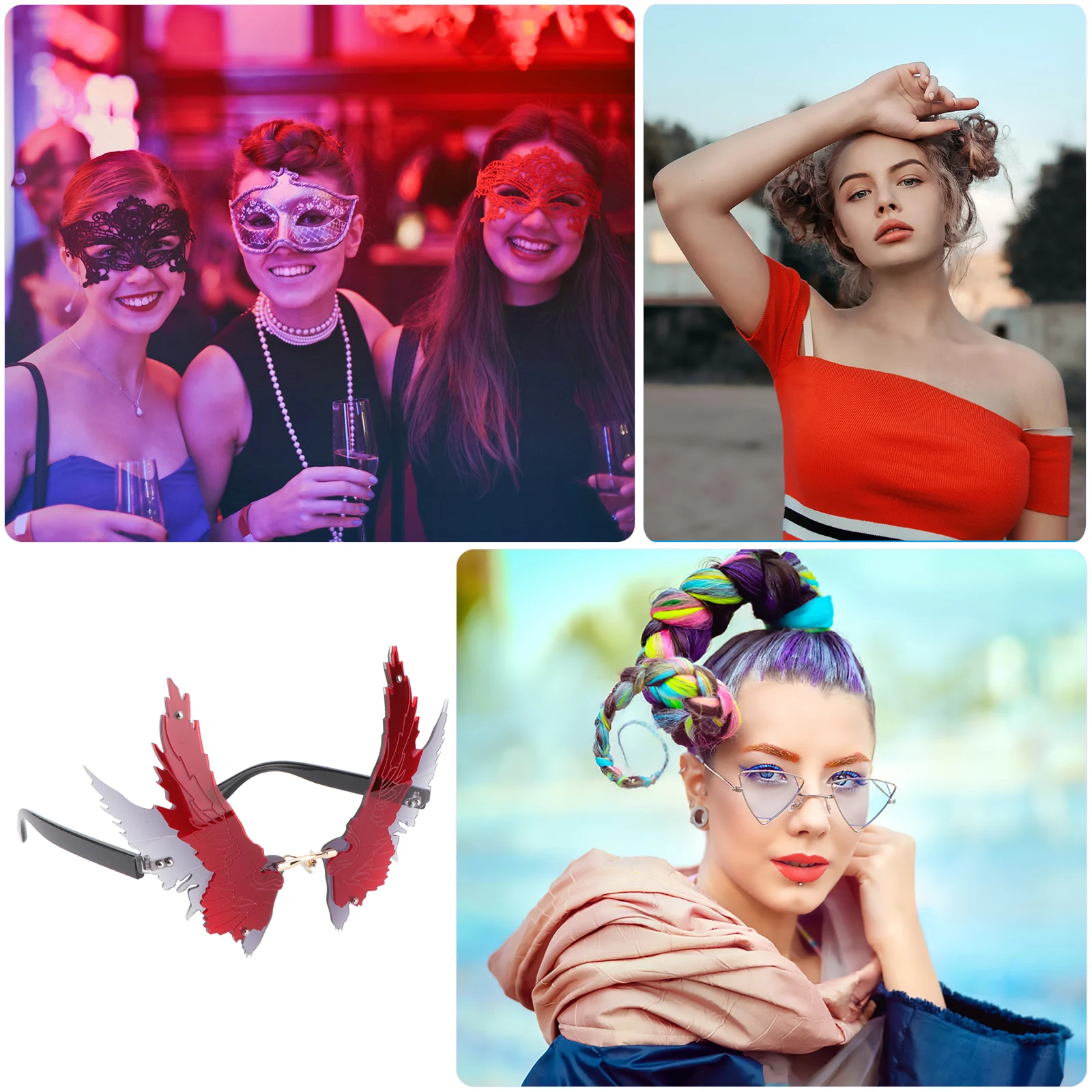 1pc Novelty Sunglasses Spreading Wing Design Lightweight Durable Metal Pc Frame Comfortable Fit For Party Glasses Costume Props
1pc Novelty Sunglasses Spreading Wing Design Lightweight Durable Metal Pc Frame Comfortable Fit For Party Glasses Costume Props