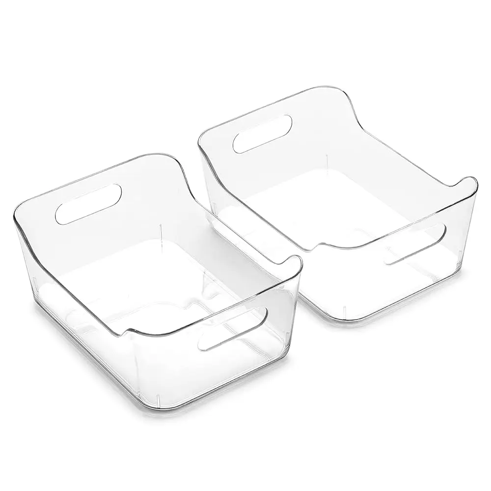 | Plastic Storage Bins, Small - 2 Pack, Clear | The Soho Collection | Pantry Organizers And Storage Containers Fridge Organizer
| Plastic Storage Bins, Small - 2 Pack, Clear | The Soho Collection | Pantry Organizers And Storage Containers Fridge Organizer