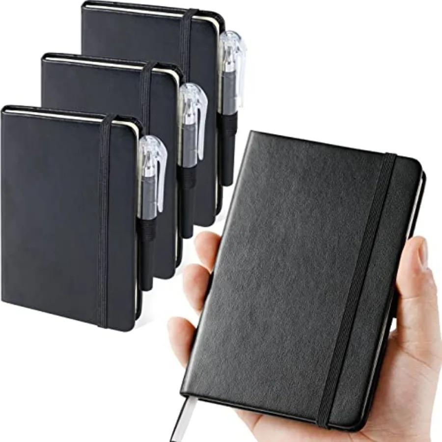 3 Pack Pocket Notebook Small Journal with Pen, 3.7" x 5.7", Mini Notebook for Women Men Work Writing, Hardcover Small Pocket No
3 Pack Pocket Notebook Small Journal with Pen, 3.7" x 5.7", Mini Notebook for Women Men Work Writing, Hardcover Small Pocket No