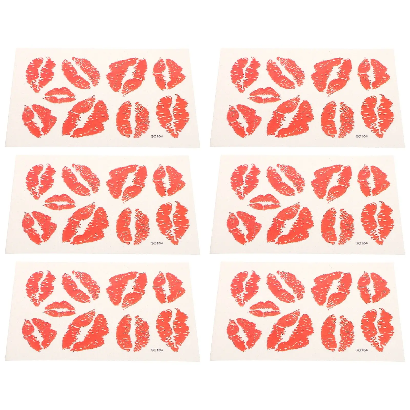 6 Pcs Temporary Stickers Red Lip Tattoo Waterproof Body Decorations Marks Safe Non-Toxic Skin Friendly Long Lasting
6 Pcs Temporary Stickers Red Lip Tattoo Waterproof Body Decorations Marks Safe Non-Toxic Skin Friendly Long Lasting