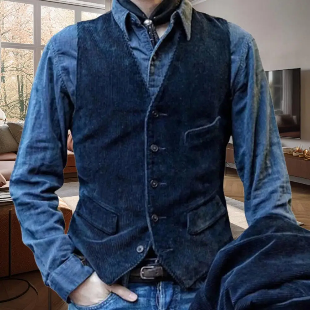 Мужской жилет с v-образным вырезом без рукавов, однобортный жилет, однотонный приталенный вельветовый мужской жилет в стиле ретро с карманами
Мужской жилет с v-образным вырезом без рукавов, однобортный жилет, однотонный приталенный вельветовый мужской жилет в стиле ретро с карманами