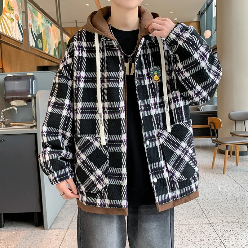 Small fragrance jacket men's spring and autumn 2025 new trendy casual hooded plaid fake two-piece jacket top
Small fragrance jacket men's spring and autumn 2025 new trendy casual hooded plaid fake two-piece jacket top