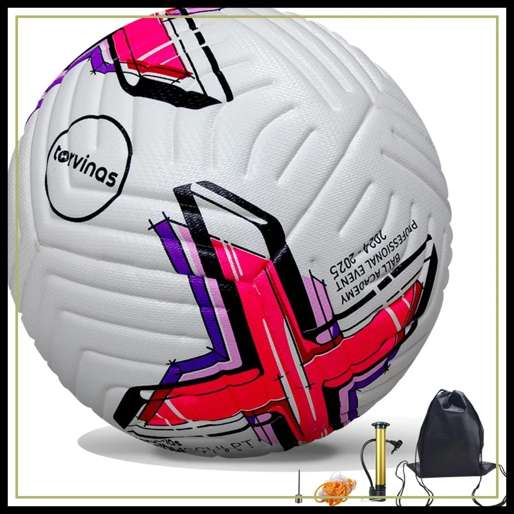Size 5 Soccer Ball with Pump, Waterproof PU Leather - Training & Match Ball, Includes Needle and Mesh Bag
Size 5 Soccer Ball with Pump, Waterproof PU Leather - Training & Match Ball, Includes Needle and Mesh Bag