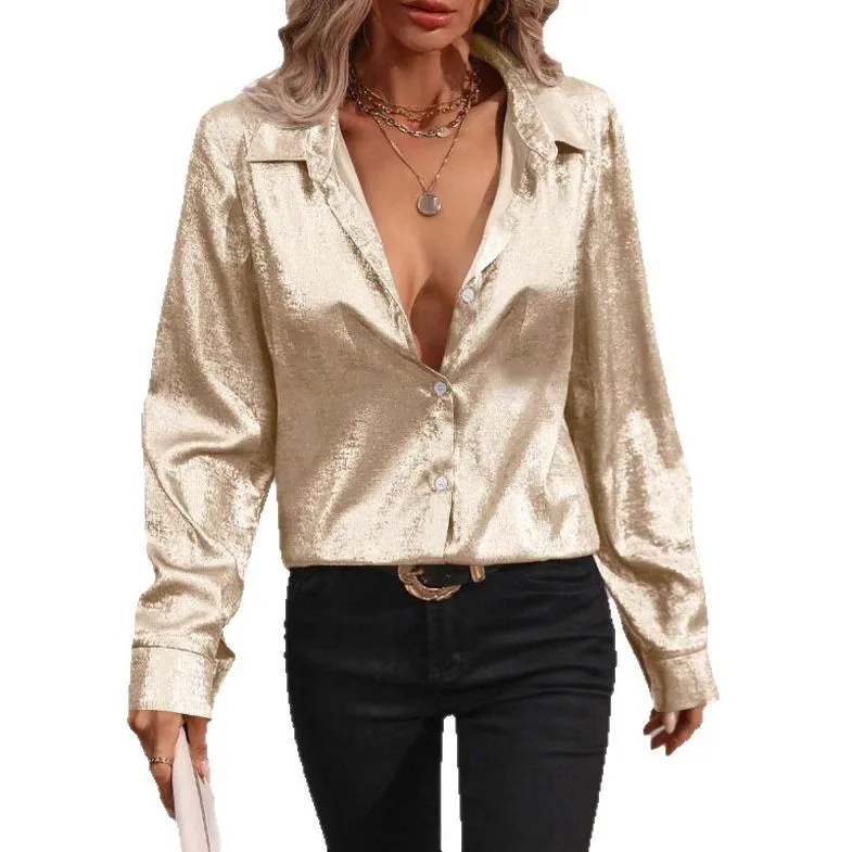 2025 Spring New Style Women's Casual Loose Fit Long Sleeve Pure Color Shirt Single Button Collar Top Soft Satin Fabric
2025 Spring New Style Women's Casual Loose Fit Long Sleeve Pure Color Shirt Single Button Collar Top Soft Satin Fabric
