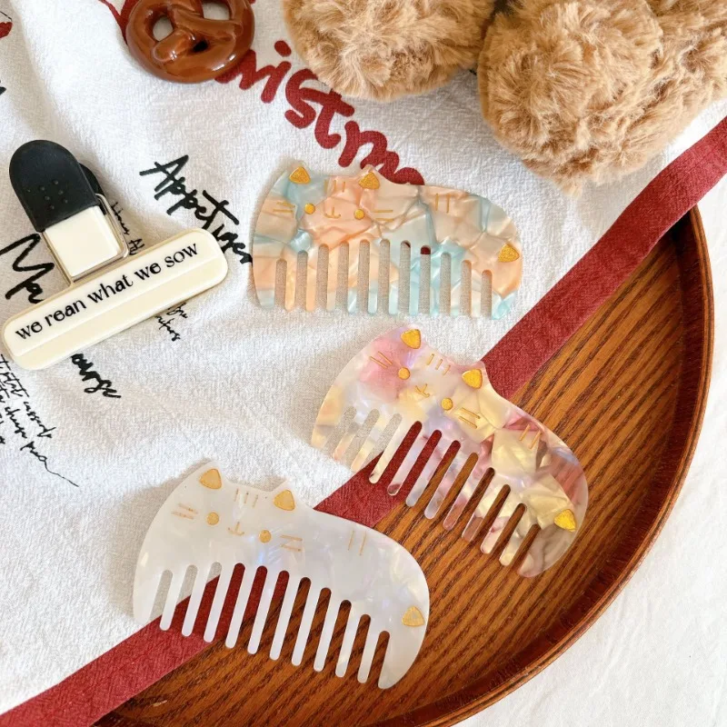 Cute Cat Hair Comb Korean Acetate Wide Tooth Anti-Frizz Brush Travel Size Leopard Print Vintage Comb
Cute Cat Hair Comb Korean Acetate Wide Tooth Anti-Frizz Brush Travel Size Leopard Print Vintage Comb