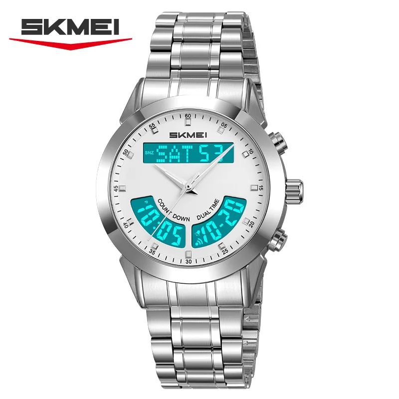 SKMEI 2445 New Men's Electronic Dual Display Watch Waterproof Multi functional Stainless Steel Strap Men's Digital Watch reloj
SKMEI 2445 New Men's Electronic Dual Display Watch Waterproof Multi functional Stainless Steel Strap Men's Digital Watch reloj
