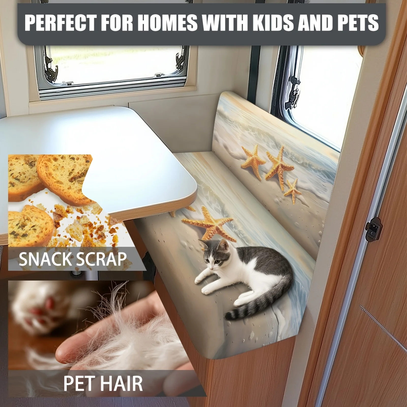 Beach Starfish RV Dinette Cushion Covers, RV Sofa Elastic Cover Sofa Furniture Protector Printed Camper Car Bench Cover Easy to Install
Beach Starfish RV Dinette Cushion Covers, RV Sofa Elastic Cover Sofa Furniture Protector Printed Camper Car Bench Cover Easy to Install
