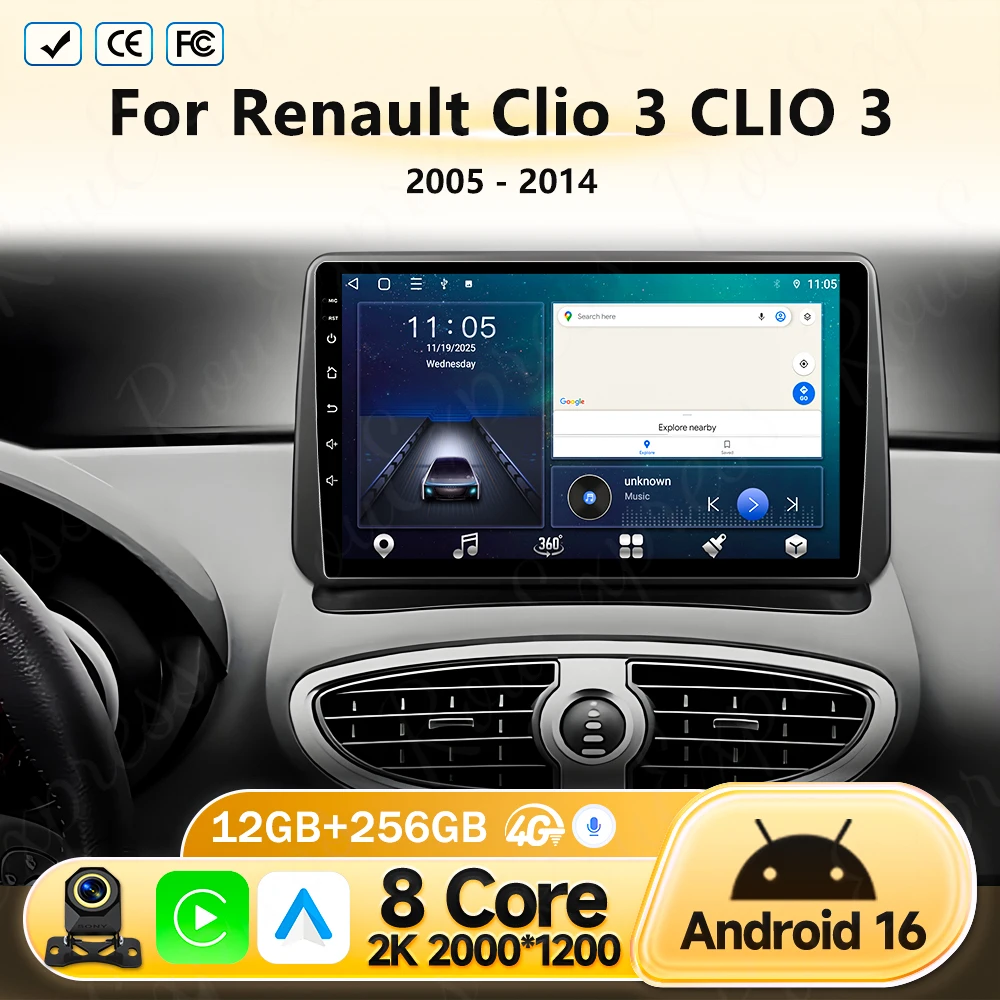 Android 16 Video Player Auto Carplay Car Radio For Renault Clio 3 CLIO 3 2005-2014 Multimedia Navigation GPS Stereo 2din DVD DSP
Android 16 Video Player Auto Carplay Car Radio For Renault Clio 3 CLIO 3 2005-2014 Multimedia Navigation GPS Stereo 2din DVD DSP