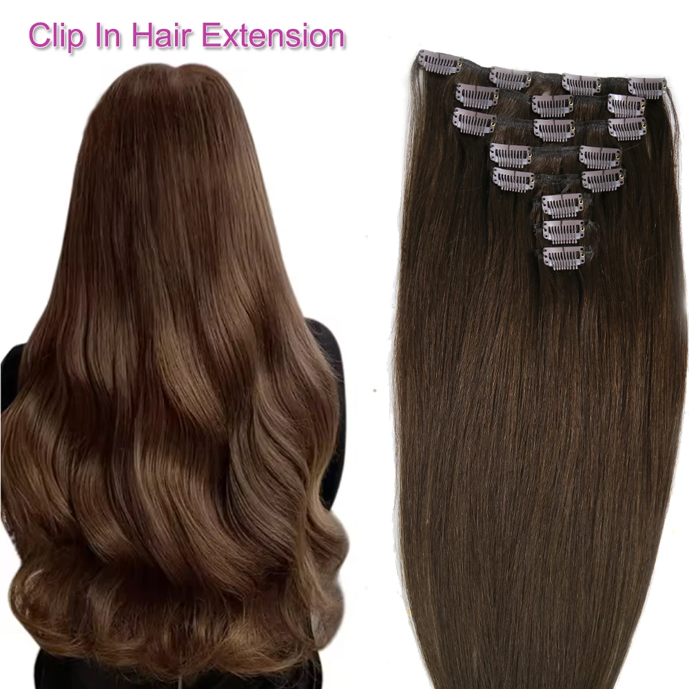 100% Virgin Clip In Hair Extension Russian Human Hair Dark Brown Clip in Hair Piece Full Head 14-24 Inch For Salon Supply
100% Virgin Clip In Hair Extension Russian Human Hair Dark Brown Clip in Hair Piece Full Head 14-24 Inch For Salon Supply