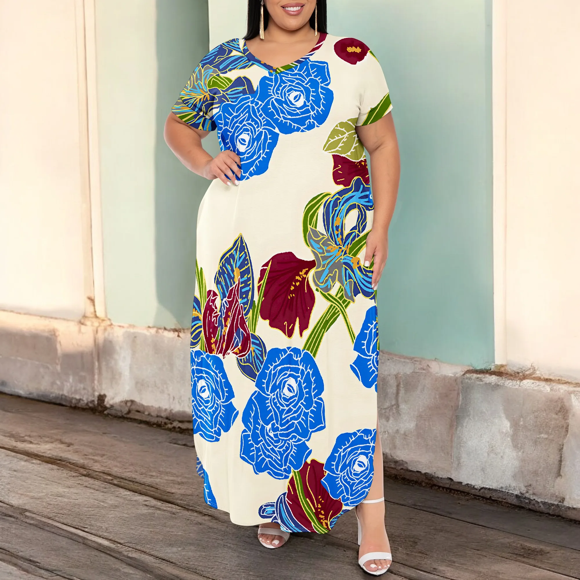 Plus Size Womens Fashion Short Sleeveless Loose Sexy Vacation Scoop Neck Dress Print Long Print Casual Maxi Dresses
Plus Size Womens Fashion Short Sleeveless Loose Sexy Vacation Scoop Neck Dress Print Long Print Casual Maxi Dresses