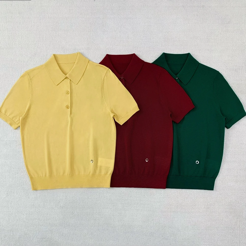 Summer New Women's Lightweight Breathable Color Shirt Knitted Short Sleeve Turn-down Collar Pullover Slim Fit Top
Summer New Women's Lightweight Breathable Color Shirt Knitted Short Sleeve Turn-down Collar Pullover Slim Fit Top
