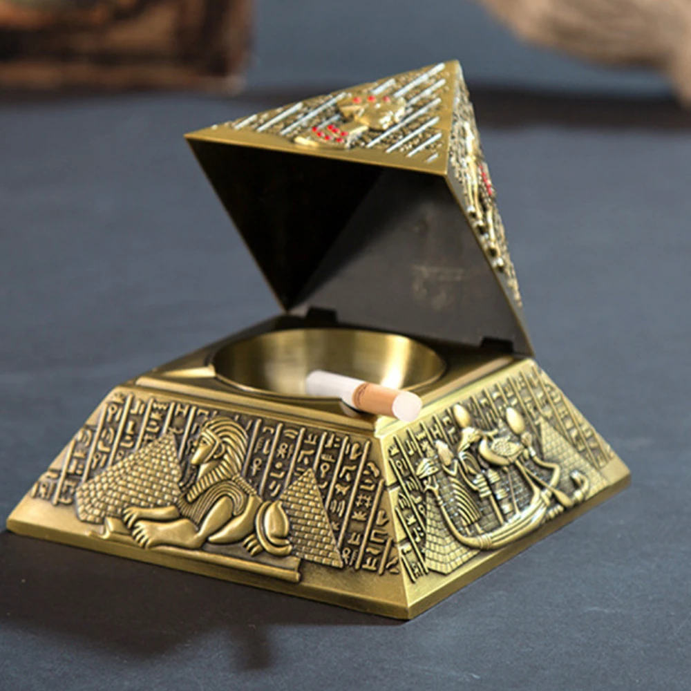 Пирамида, египетский фараон, металлическая пепельница с крышкой, винтажный пепельный поднос, креативное украшение для рабочего стола, декор для гостиной, аксессуары для курения
Пирамида, египетский фараон, металлическая пепельница с крышкой, винтажный пепельный поднос, креативное украшение для рабочего стола, декор для гостиной, аксессуары для курения