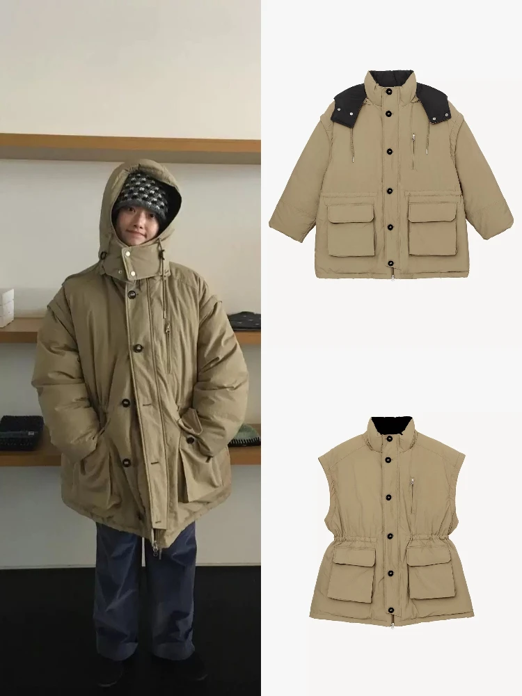 Warmth And Sle: Detachable Hood down Jaet Baby Sauce Simple Loose Versatile ex Thiened Long Sve Coat
Warmth And Sle: Detachable Hood down Jaet Baby Sauce Simple Loose Versatile ex Thiened Long Sve Coat