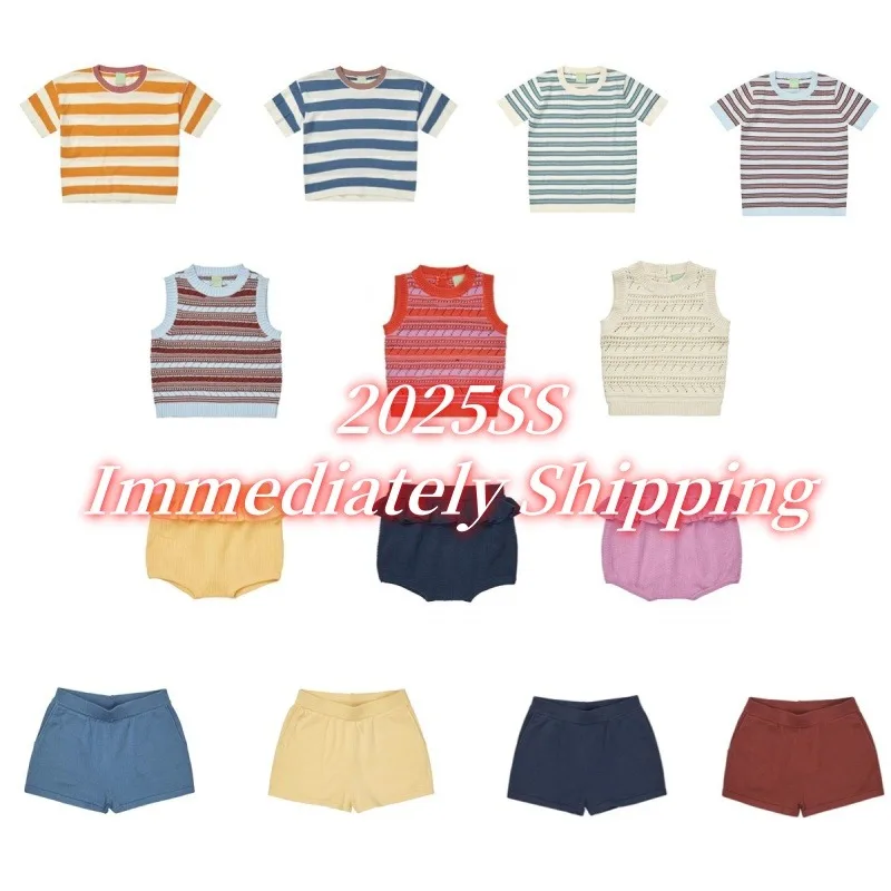 2025SS New Kids Boys Girls Knit Striped Short-sleeved Round Neck Solid Color T-shirt Kids Clothes
2025SS New Kids Boys Girls Knit Striped Short-sleeved Round Neck Solid Color T-shirt Kids Clothes