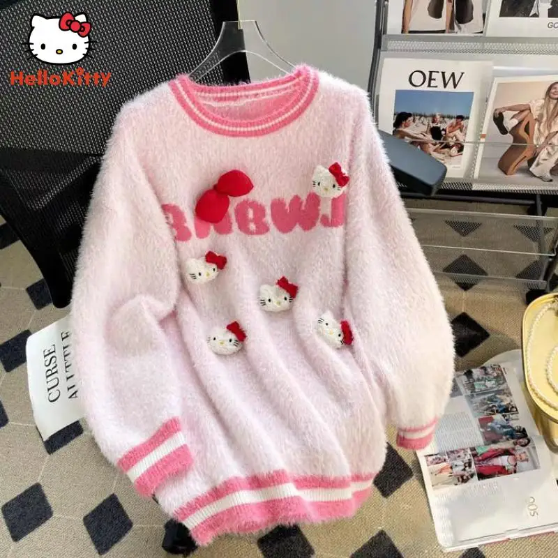 Женская одежда в стиле аниме Hellokitty, Милая модель, японская кавайная свободная вязаная кофта, свитер, куртка, подарок для девушки
Женская одежда в стиле аниме Hellokitty, Милая модель, японская кавайная свободная вязаная кофта, свитер, куртка, подарок для девушки