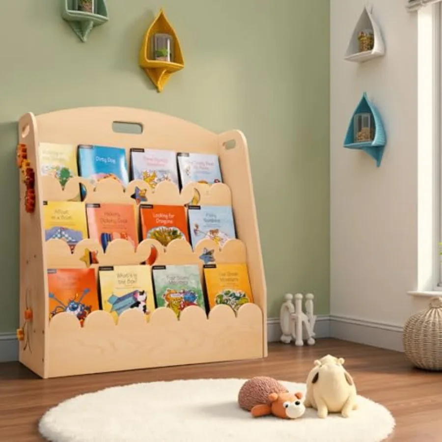 Weihnacht 3-Tier Scalloped Bookshelf Montessori Bookcase for Toddlers Wooden Book Shelf Organizer Display Furniture Bookcase fo
Weihnacht 3-Tier Scalloped Bookshelf Montessori Bookcase for Toddlers Wooden Book Shelf Organizer Display Furniture Bookcase fo