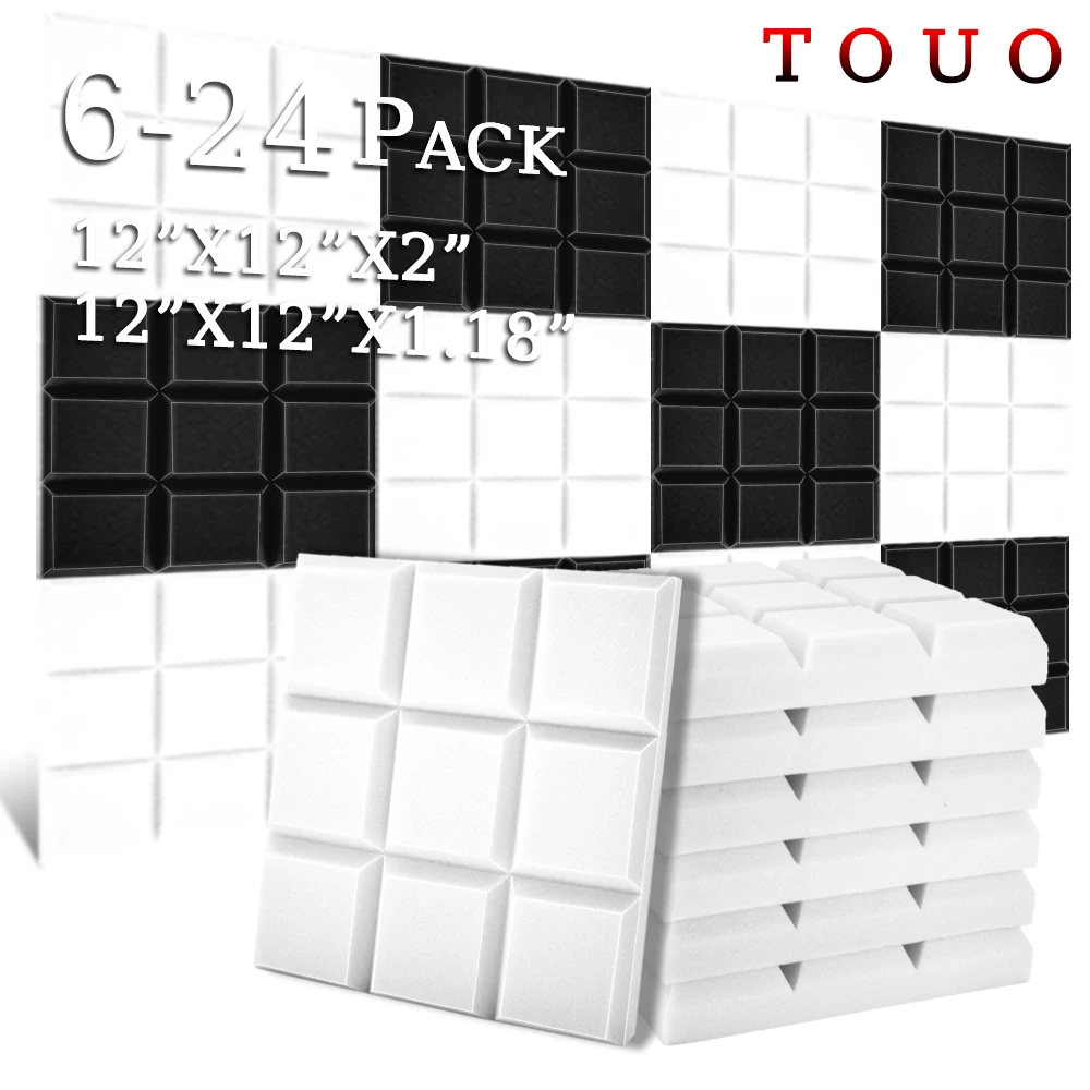 TOUO Acoustic Foam 6-24 Pcs Flame Retardant Material Beveled Edge 9 Block Tiles Soundproof Sponge Pad Offices Acoustic Treatment
TOUO Acoustic Foam 6-24 Pcs Flame Retardant Material Beveled Edge 9 Block Tiles Soundproof Sponge Pad Offices Acoustic Treatment