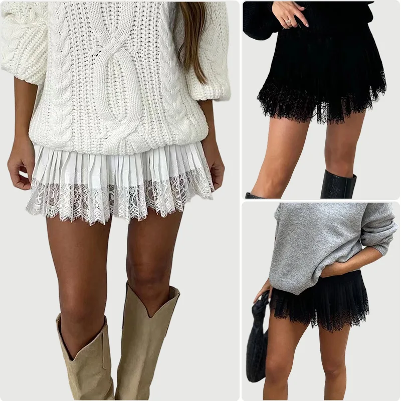 Юбка с высокой талией, плиссированная, с кружевным подолом, Cleanfit, с искусственным мехом, Ciwalk, подходит для женщин, модель Batwing
Юбка с высокой талией, плиссированная, с кружевным подолом, Cleanfit, с искусственным мехом, Ciwalk, подходит для женщин, модель Batwing