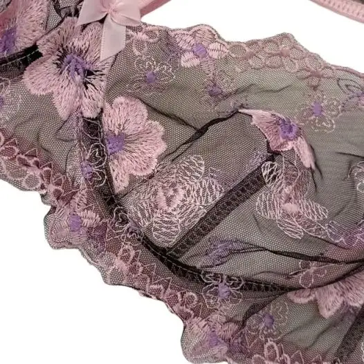 KUCLUT Pink embroidered flowers underwear sexy lingerie thin breathable top support large breasts show small bra set
KUCLUT Pink embroidered flowers underwear sexy lingerie thin breathable top support large breasts show small bra set