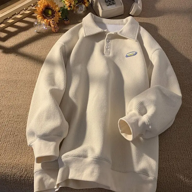 Autumn and Winter Korean Style Simple Polo Collar Sweatshirt Trendy American Retro Ins Versatile Loose Thickened Jacket Top
Autumn and Winter Korean Style Simple Polo Collar Sweatshirt Trendy American Retro Ins Versatile Loose Thickened Jacket Top