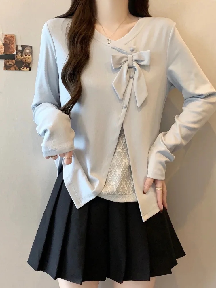 Lace Splice Long Sve T-irt Women's Spring Faion Ele Sle Base irt Top plus Size Floral Print Casual Wear
Lace Splice Long Sve T-irt Women's Spring Faion Ele Sle Base irt Top plus Size Floral Print Casual Wear