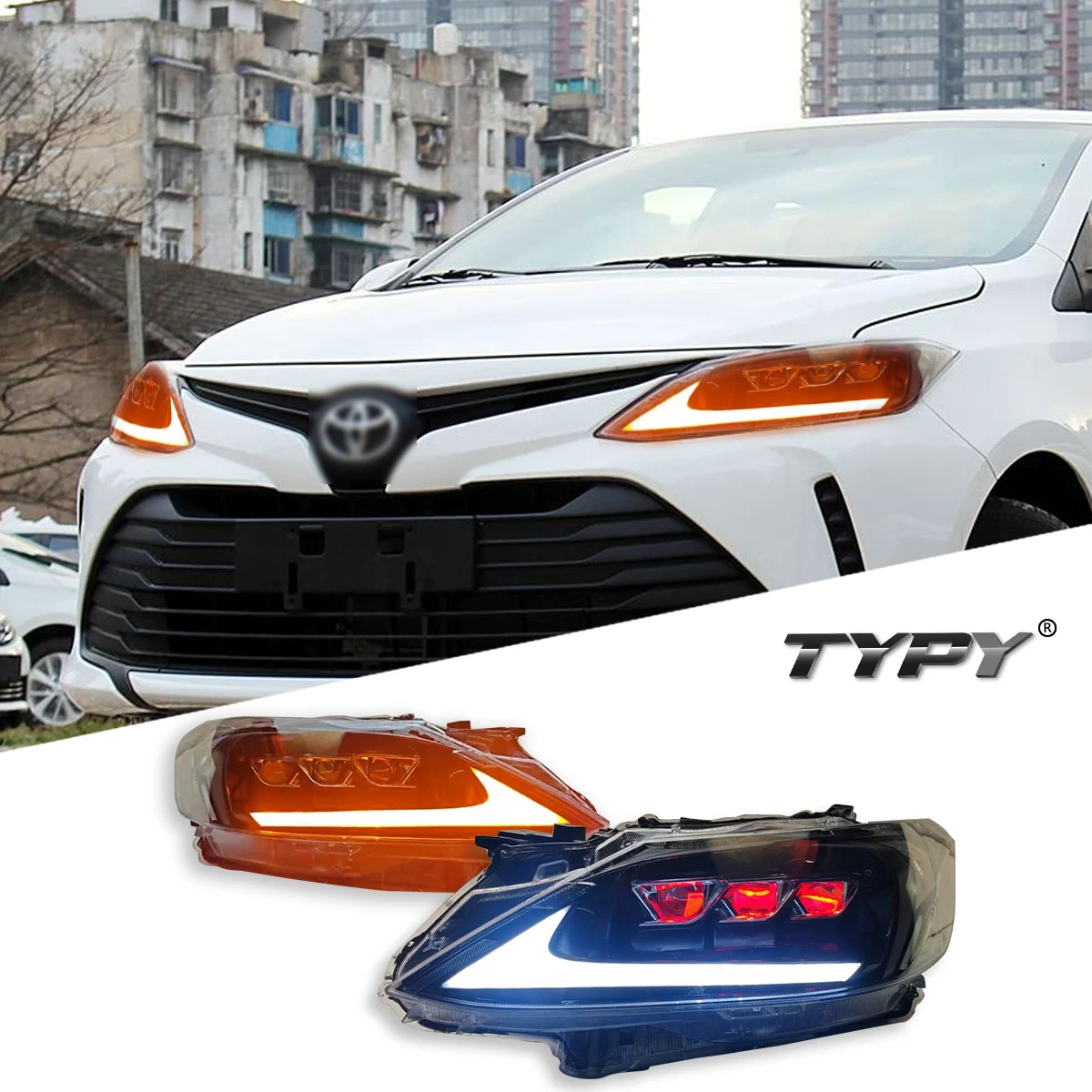 TYPY Car For Toyota Vios Headlight 2017-2019 Upgrade Modified to New DRL Dynamic Turn Signal LED Headlight Auto Accessories
TYPY Car For Toyota Vios Headlight 2017-2019 Upgrade Modified to New DRL Dynamic Turn Signal LED Headlight Auto Accessories