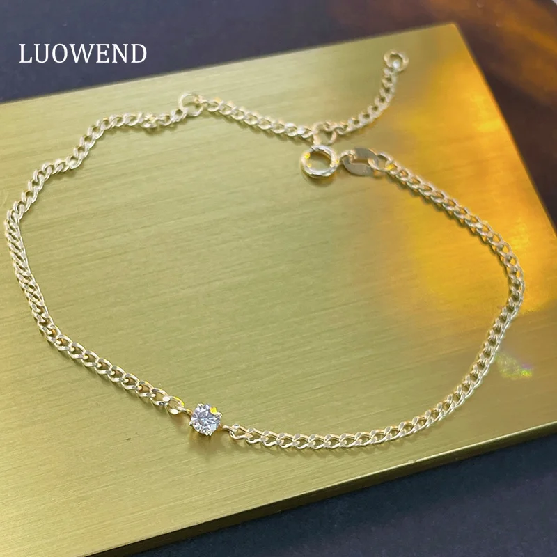 LUOWEND 100% 18K Yellow Gold Bracelet Fashion INS Style Real Natural Diamond Bracelet for Women High Wedding Jewelry
LUOWEND 100% 18K Yellow Gold Bracelet Fashion INS Style Real Natural Diamond Bracelet for Women High Wedding Jewelry