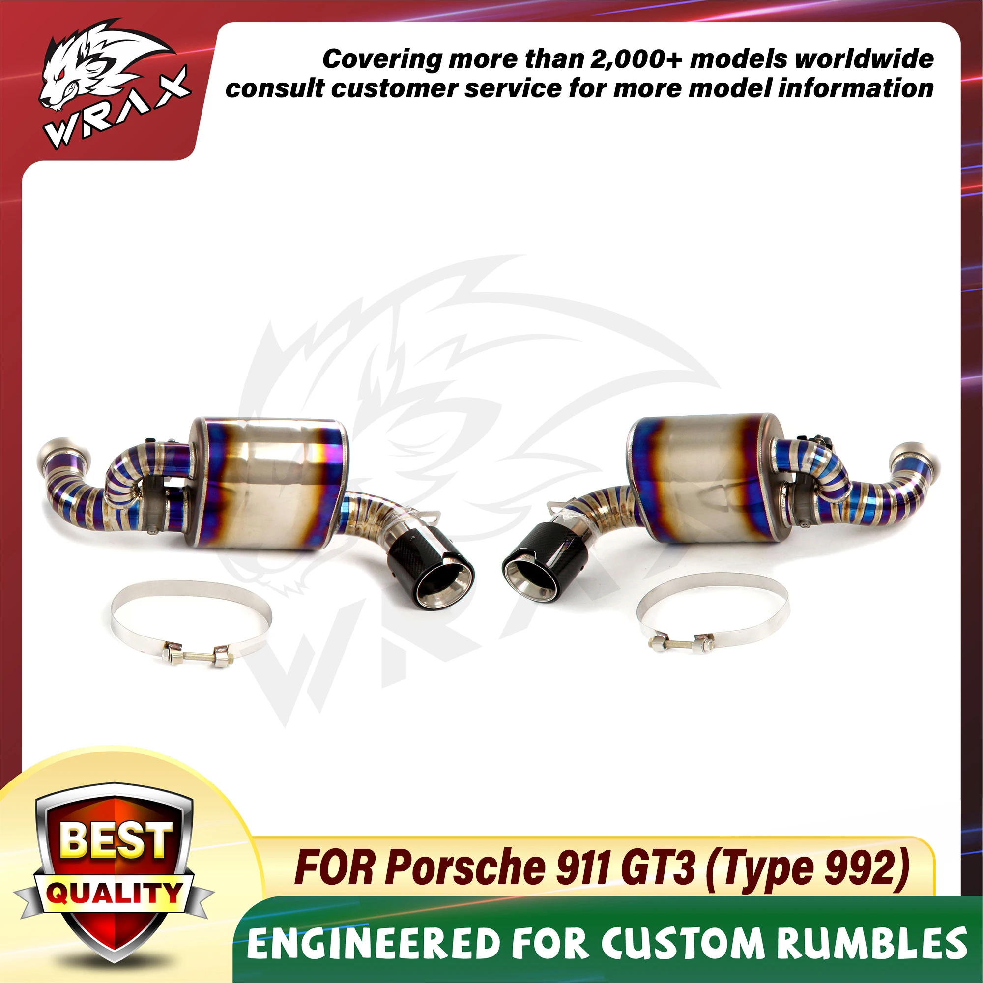 WRAX Titanium Exhaust For Porsche 911 GT3 (Type 992) Catback High Performance Exhaust System Tail Performance Muffler
WRAX Titanium Exhaust For Porsche 911 GT3 (Type 992) Catback High Performance Exhaust System Tail Performance Muffler