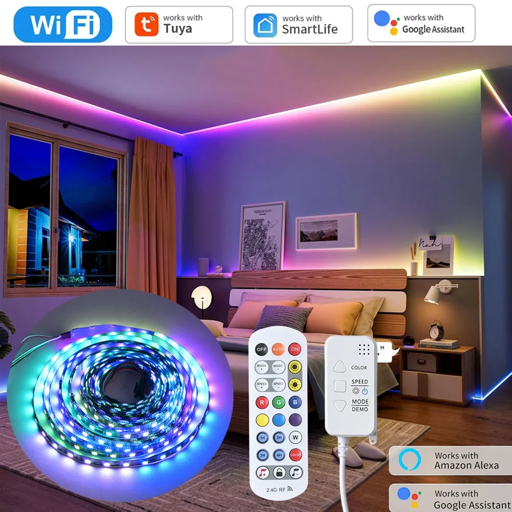 Tuya Smart WiFi RGBIC Светодиодная лента 24 В 2 м 5 м 10 м WS2811 Синхронизация музыки Танцевальная мечта Цветная комната Вечеринка Освещение Декор Fr Alexa Google Home
Tuya Smart WiFi RGBIC Светодиодная лента 24 В 2 м 5 м 10 м WS2811 Синхронизация музыки Танцевальная мечта Цветная комната Вечеринка Освещение Декор Fr Alexa Google Home