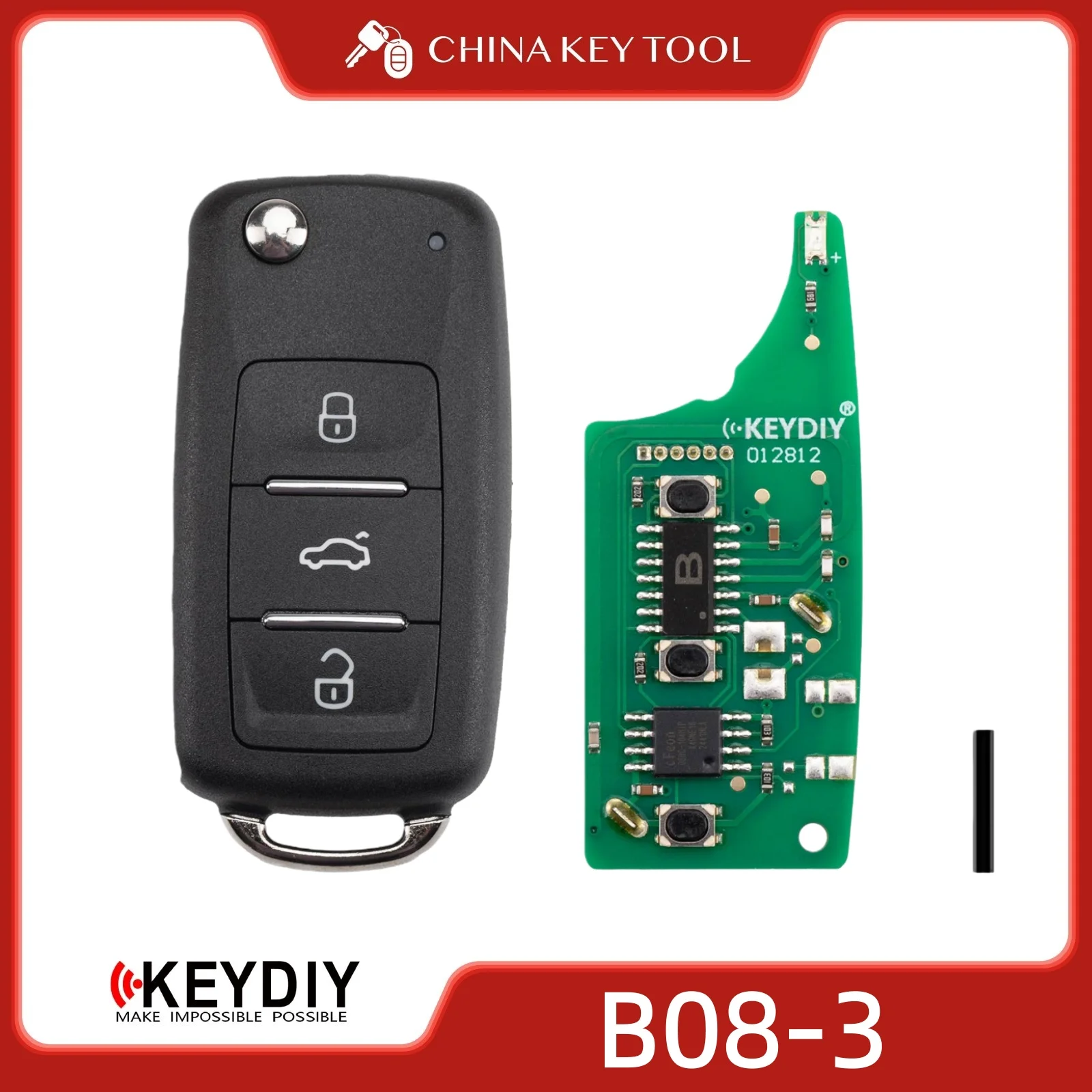 KEYDIY KD B08-3 Универсальный откидной дистанционный ключ с 3 кнопками, совместимый с типом Volkswagen
KEYDIY KD B08-3 Универсальный откидной дистанционный ключ с 3 кнопками, совместимый с типом Volkswagen