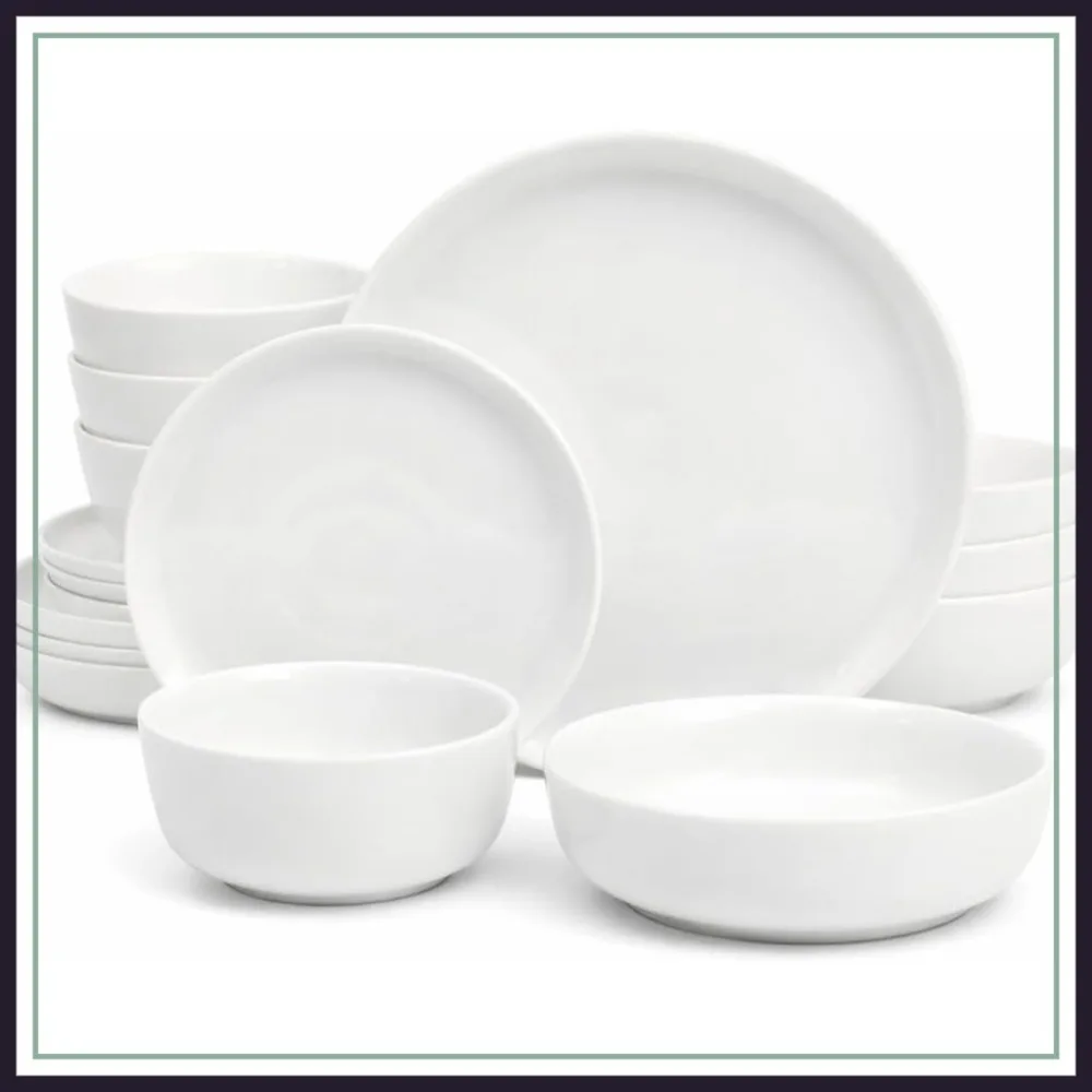 16-Piece White Porcelain Dinnerware Set for 4, Microwave & Dishwasher Safe Plates and Bowls
16-Piece White Porcelain Dinnerware Set for 4, Microwave & Dishwasher Safe Plates and Bowls