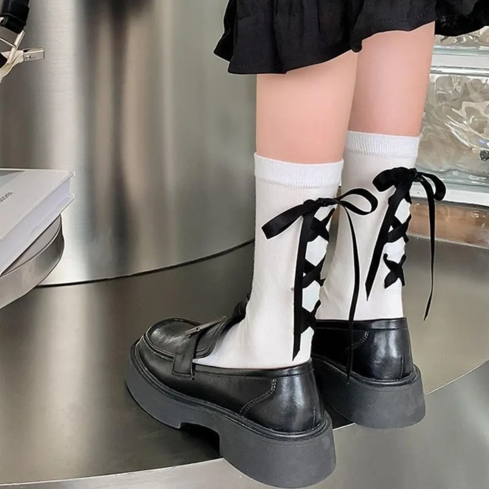 Cotton Japanese JK Bow Socks Lolita Style Thickened Thermal Floor Socks Comfortable Black White Strap Bow Tie Stockings Dance
Cotton Japanese JK Bow Socks Lolita Style Thickened Thermal Floor Socks Comfortable Black White Strap Bow Tie Stockings Dance