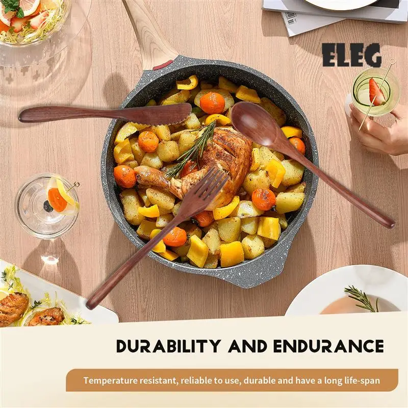 ELEG-Wooden Spoon Fork Knife Cutlery Set Wooden Dinner Utensil Set Kitchen Wooden Flatware Tableware Cutlery Set (24 Pieces)
ELEG-Wooden Spoon Fork Knife Cutlery Set Wooden Dinner Utensil Set Kitchen Wooden Flatware Tableware Cutlery Set (24 Pieces)