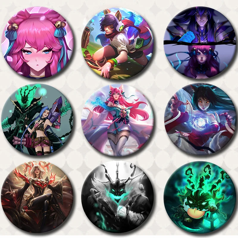 58mm Anime LOL Ahri Thresh Lillia Pins Tinplate Badge Custom Cartoon Brooch for Fan Collection Gift Clothes Hat Decoration
58mm Anime LOL Ahri Thresh Lillia Pins Tinplate Badge Custom Cartoon Brooch for Fan Collection Gift Clothes Hat Decoration