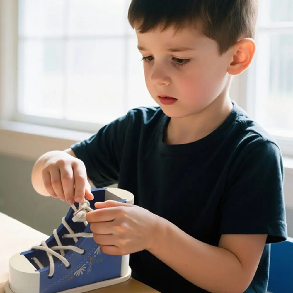 Wearing Shoelaces Shoelace Threading Toy Wooden Montessori Fine Motor Skills Toy Hands-on Ability Life Skill
Wearing Shoelaces Shoelace Threading Toy Wooden Montessori Fine Motor Skills Toy Hands-on Ability Life Skill
