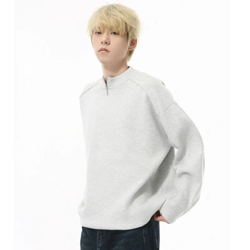 Korean Style Men's Sweaters Half Turtleneck Solid Color Knitting Casual Pullovers Loose Male Trendy 2024 Winter
Korean Style Men's Sweaters Half Turtleneck Solid Color Knitting Casual Pullovers Loose Male Trendy 2024 Winter