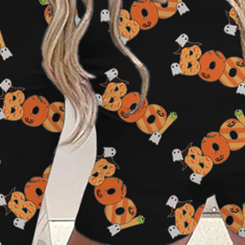 Women Halloween Jumpsuit Long Sleeve V Neck Ghost Letters Grimace Print Slim Fit Bodysuit Loungewear Sleepwear 
Women Halloween Jumpsuit Long Sleeve V Neck Ghost Letters Grimace Print Slim Fit Bodysuit Loungewear Sleepwear