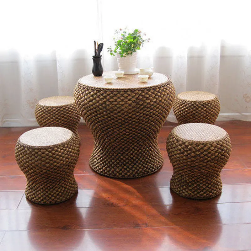 Rattan circular balcony tea table and chair combination tatami tea table small apartment household coffee table retro zen floor 
Rattan circular balcony tea table and chair combination tatami tea table small apartment household coffee table retro zen floor